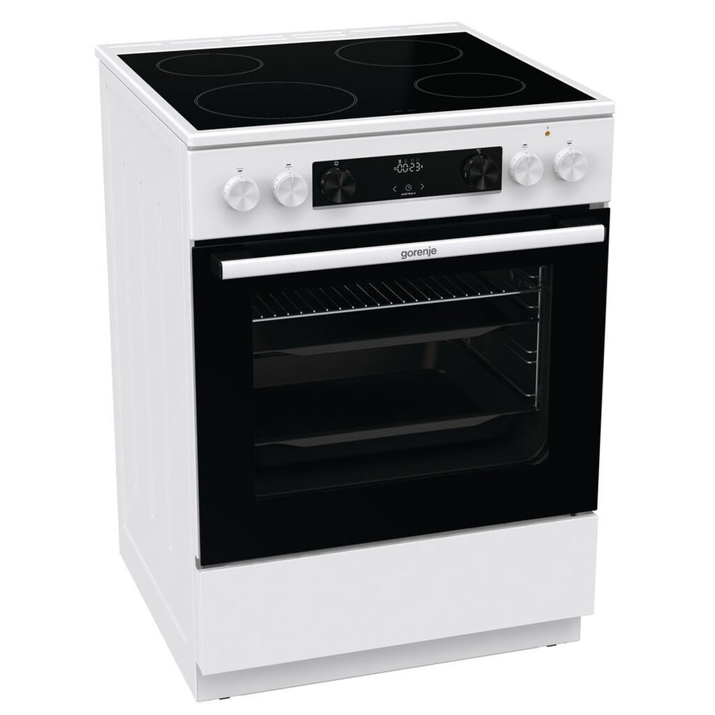 Электрическая плита Gorenje GEC6C40WD,  стеклокерамика,  без крышки,  белый 740935