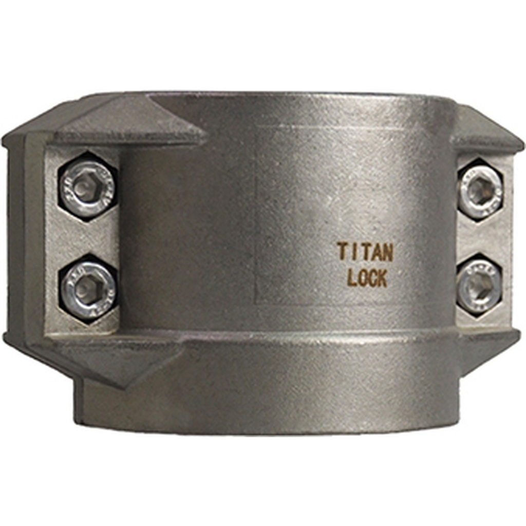 Усиленный 4-х болтовый хомут TITAN LOCK нержавеющая сталь, TL38x6.5SS TL38X6.5SS