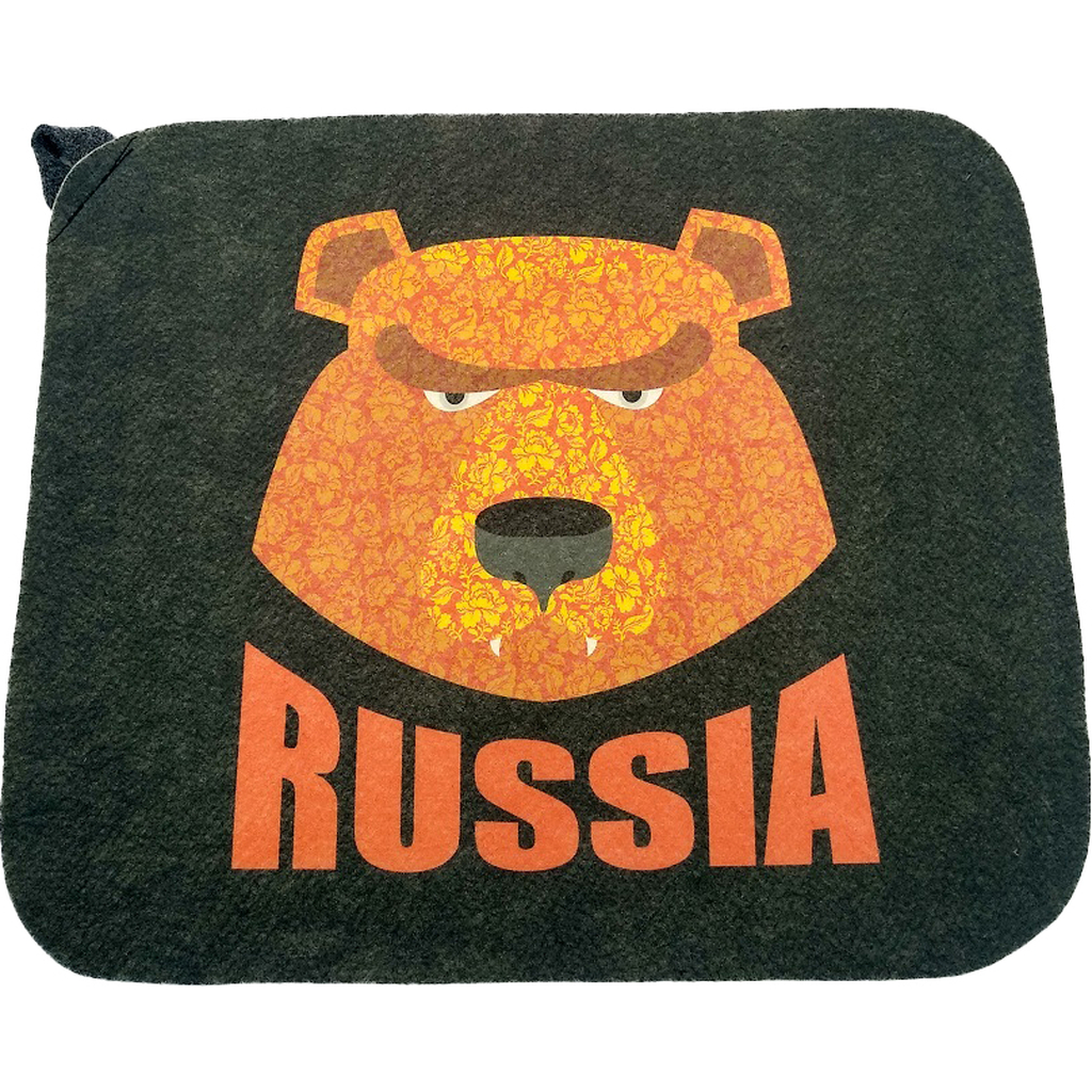 Коврик для бани Бацькина Баня печать RUSSIA Медведь 40x50 см 10439