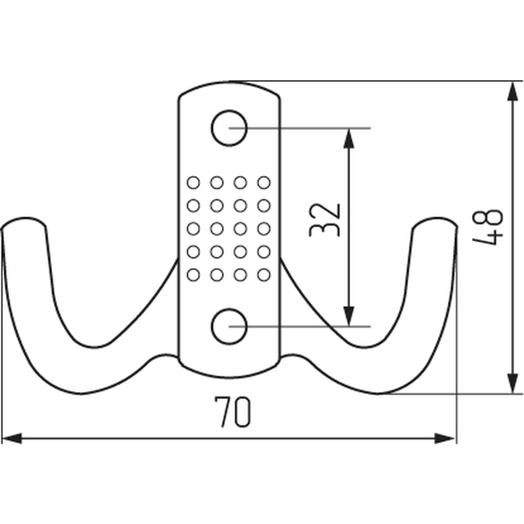 Крючок-вешалка 2-х рожковый хром