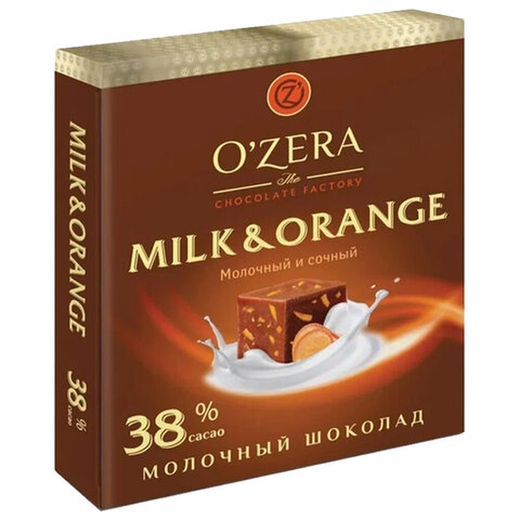 Шоколад порционный O'ZERA "Milk & Orange", молочный с апельсином, 90 г, ОС824