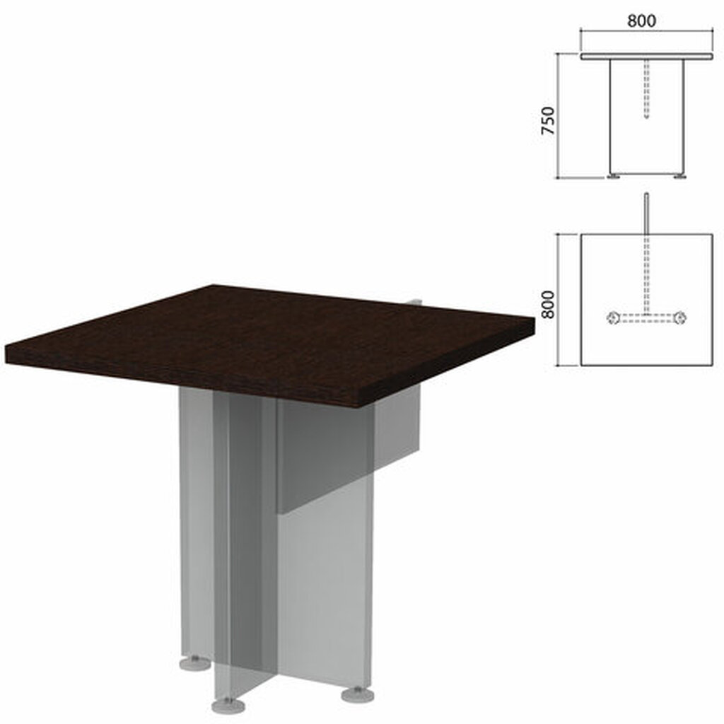 Столешница стола приставного "Приоритет" (800х800х750 мм), венге, К-915, К-915 венге