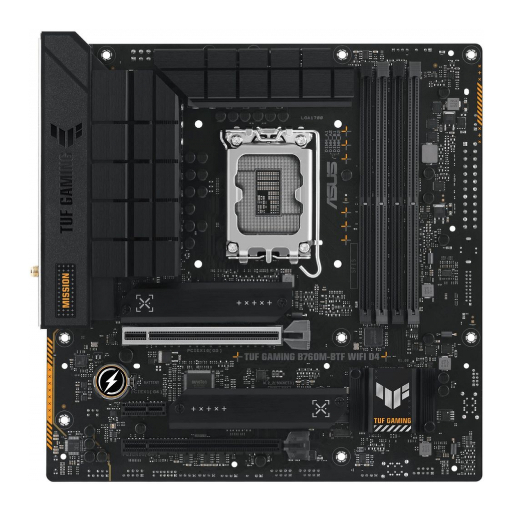 Материнская плата ASUS TUF GAMING B760M-BTF WIFI D4 (LGA1700/B760/4xDDR4/mATX/HDMI, DP) (90MB1E50-M0EAY0) B760M GAMING DDR4