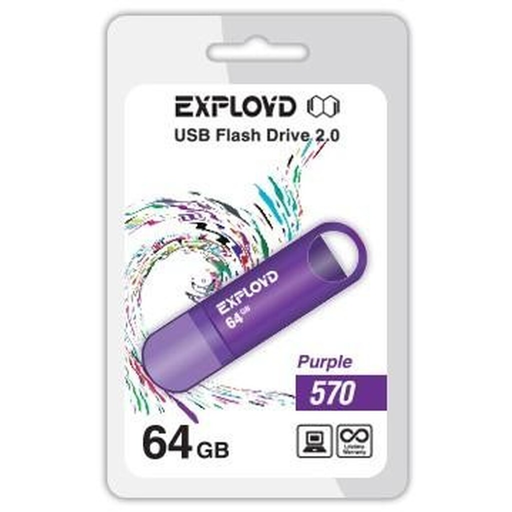 USB флэш-накопитель EXPLOYD 64GB-570-пурпурный