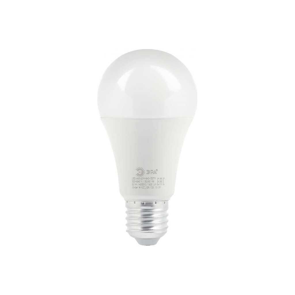 Светодиодная лампа ЭРА LED A65-20W-840-E27 R диод, груша, 20Вт, нейтральный свет, E27 Б0049637 ERA