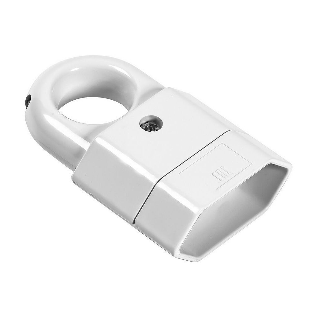 Вилка Smartbuy, плоская с кольцом белая 6А 250В SBE-2.5-P10-w