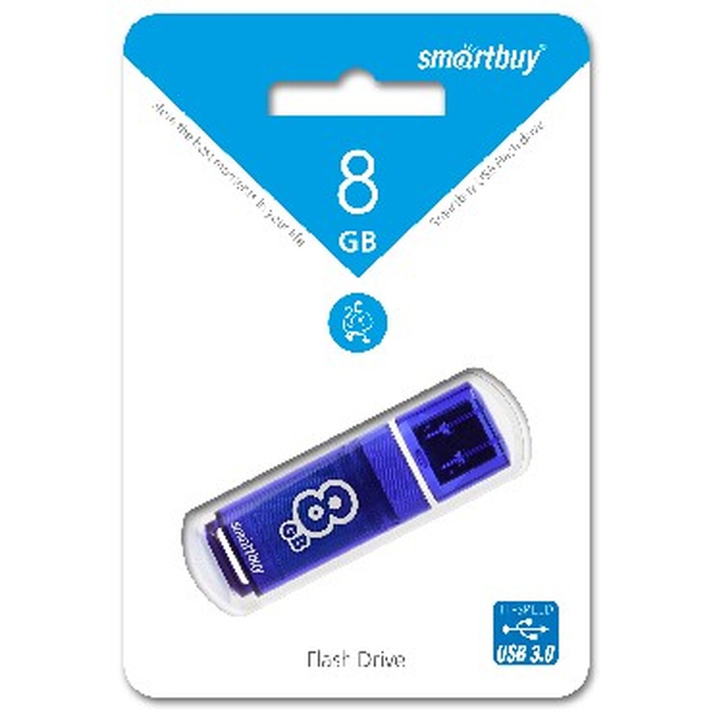 USB флеш 8GB GLOSSY SERIES DARK BLUE USB 3.0 SMARTBUY SB8GBGS-DB