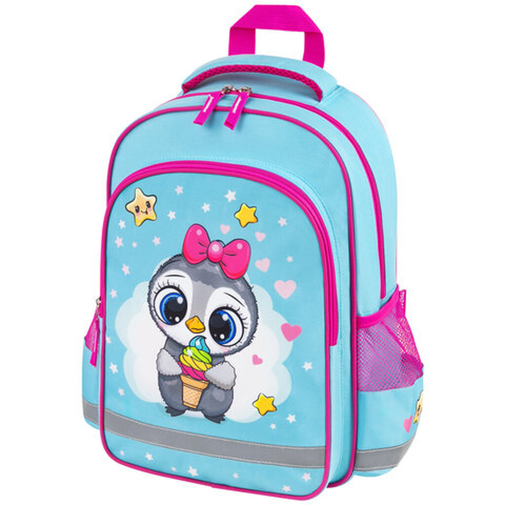 Рюкзак 1 отделение, 3 кармана, 38x28х14 см, ПИФАГОР SCHOOL Smart penguin 271403