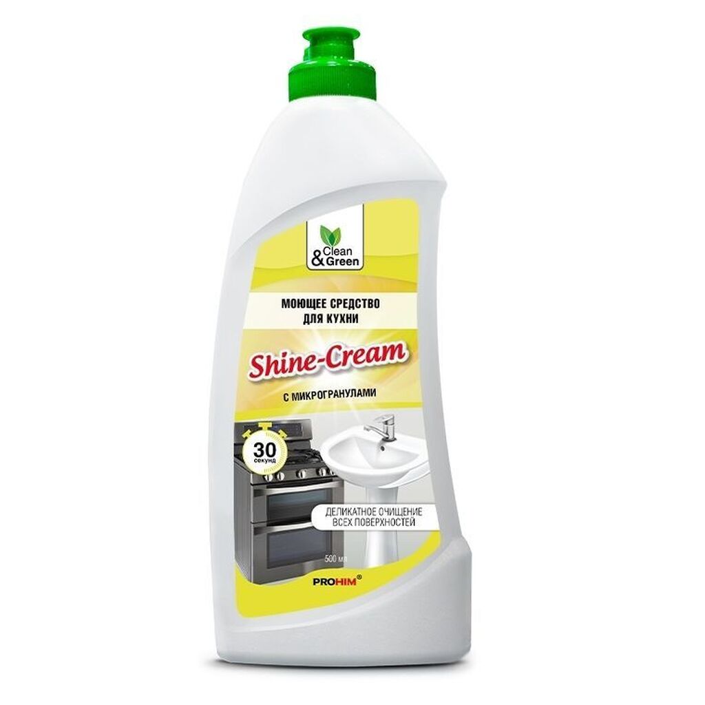 Моющее средство CLEAN&GREEN CG8077 Моющее средство для кухни "Shine-Cream" (антижир, крем) 500 мл.