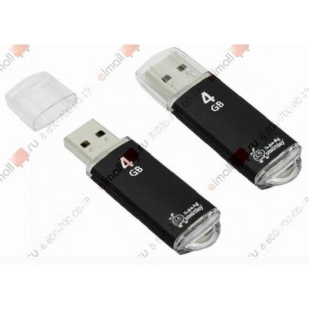 USB флеш SMARTBUY 4GB V-CUT BLACK SB4GBVC-K