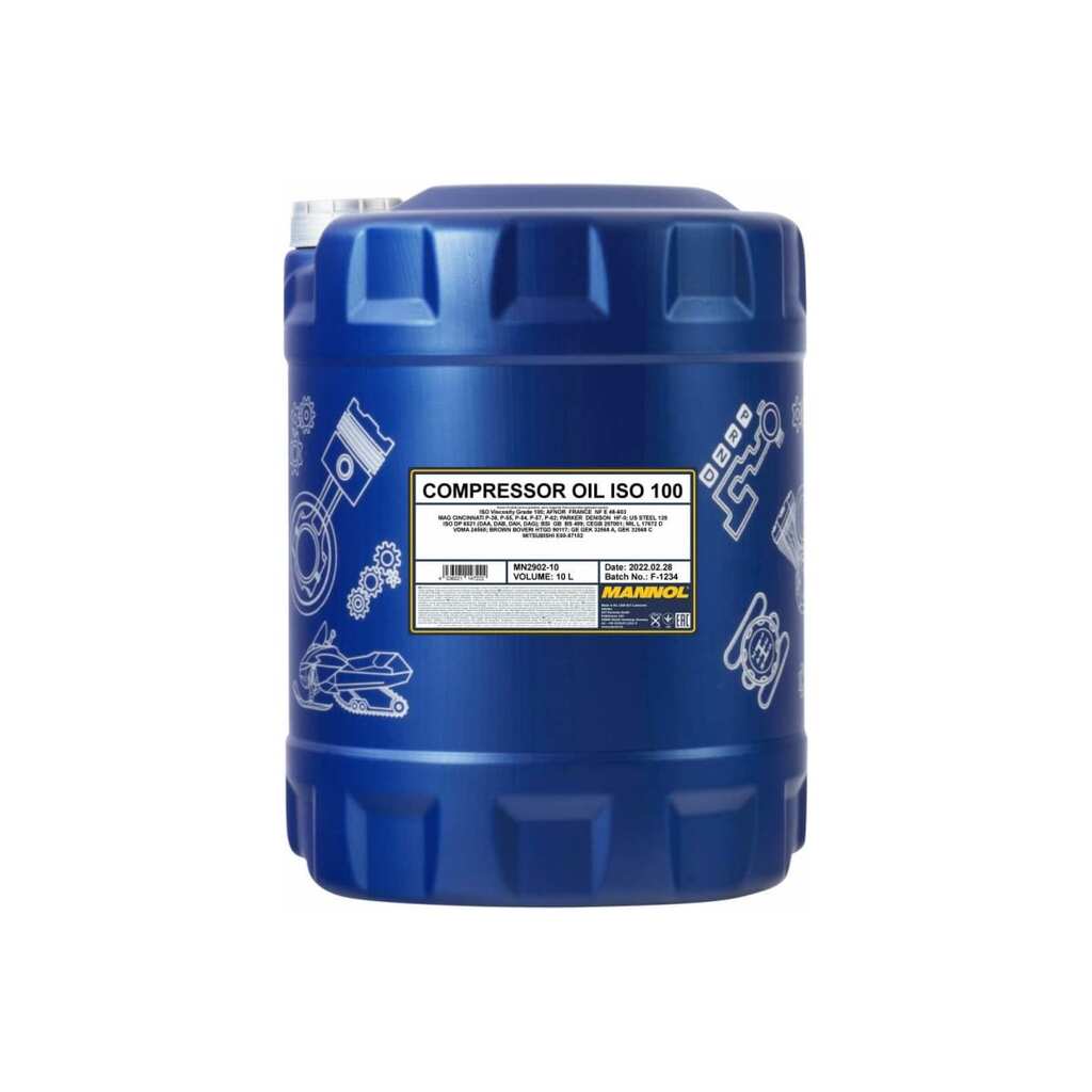 Масло минеральное COMPRESSOR OIL ISO 100 10 л для воздушных компрессоров MANNOL 1495