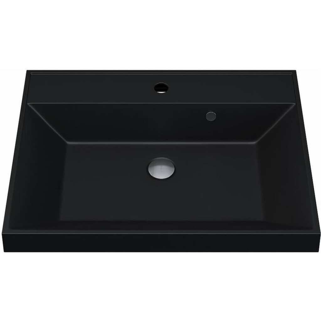 Кварцевая раковина для ванной комнаты Uperwood Classic Quartz 60 см, черная матовая, уголь 291030002