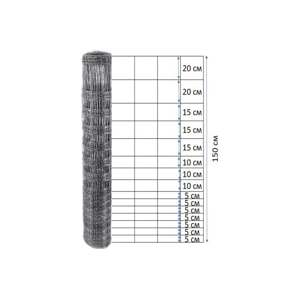 Шарнирная оцинкованная сетка VOLOKA 150/16/15 Ф1,6/2,0 рулон 1.5x50 м СШ-150/16-1.6Ц/50