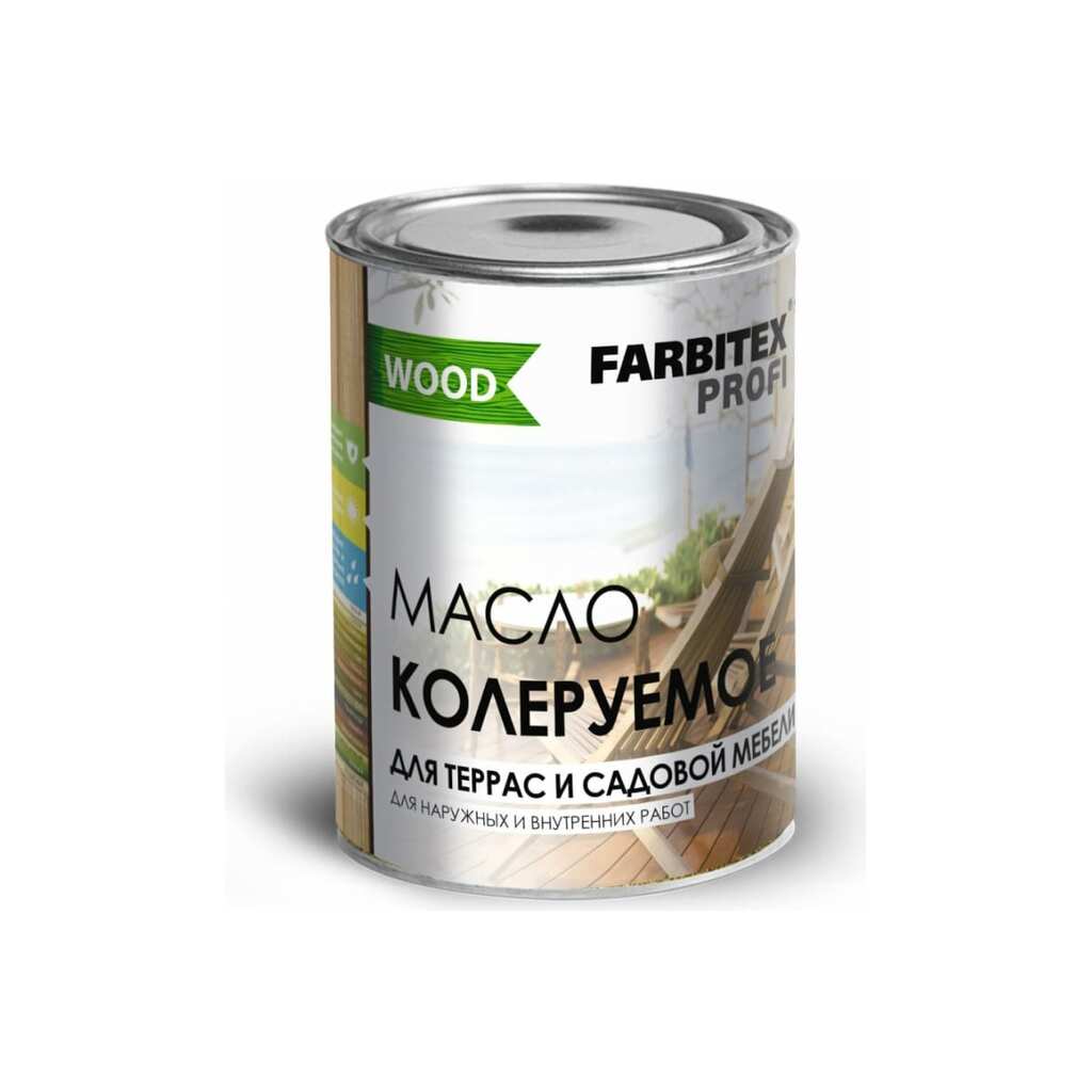 Колеруемое масло для террас и садовой мебели FARBITEX дуб, 0.45 л 4300011003