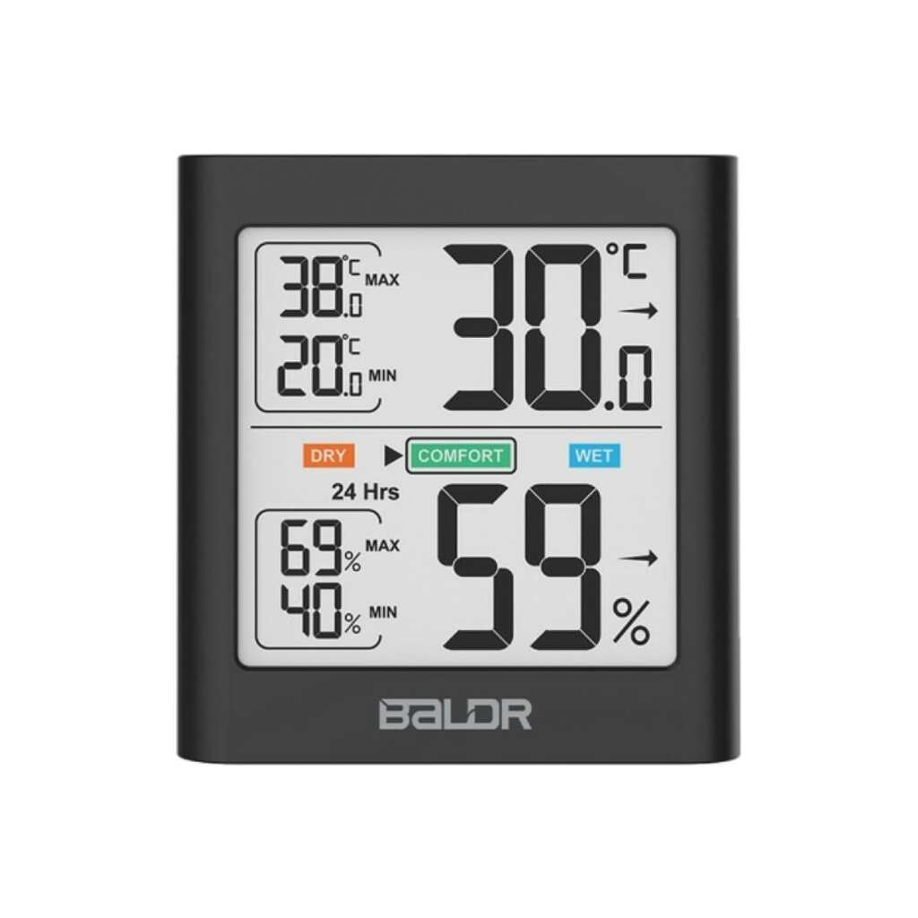 Цифровой термогигрометр с внешним датчиком BALDR B0135TH-BLACK