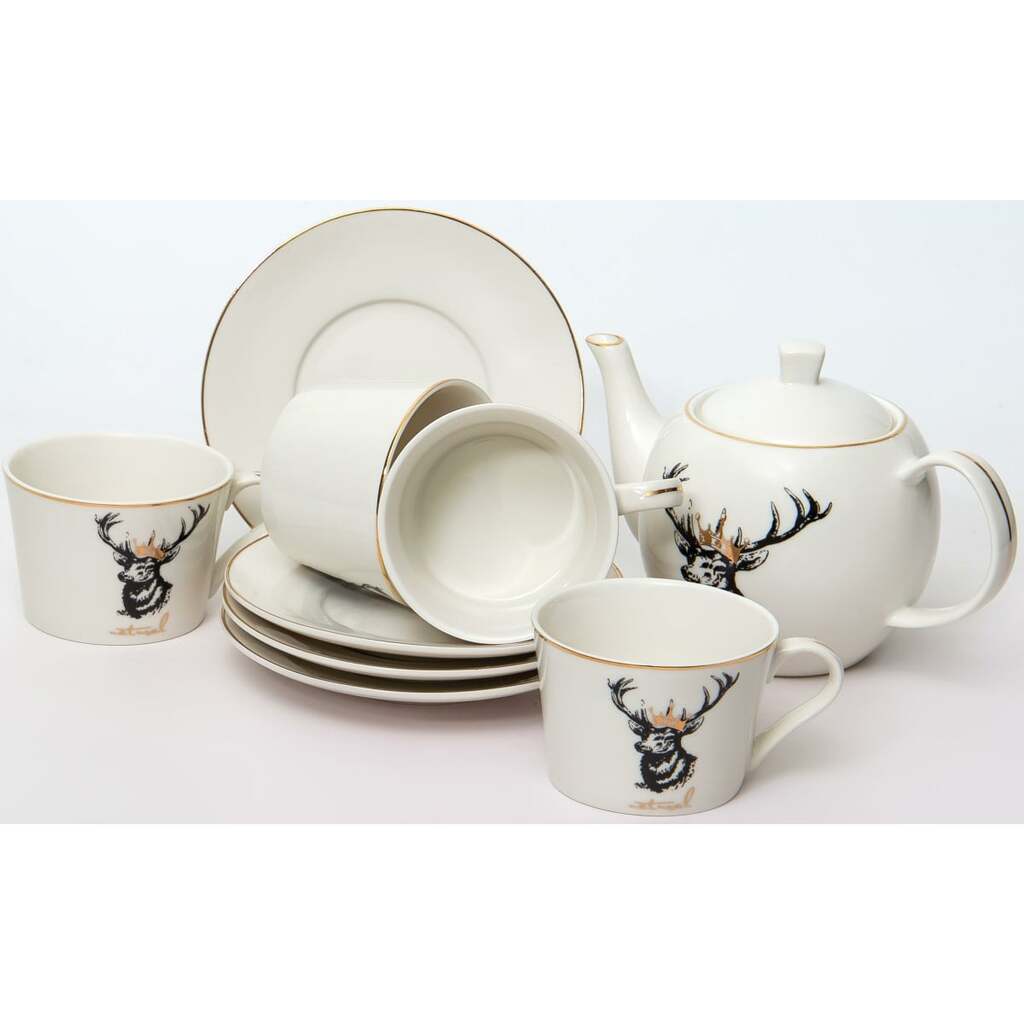 Чайный набор Balsford NEW BONE CHINA (9) 4 чашки + 4 блюдца + чайник, подарочная упаковка 166-05002