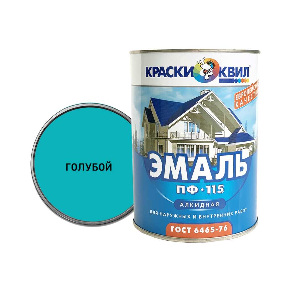 Эмаль Краски квил ПФ-115 (голубая; банка 1,9 кг) 4660000616241