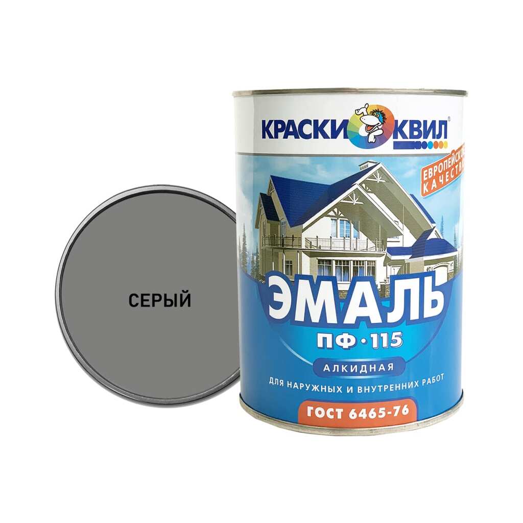 Эмаль Краски квил ПФ-115 (серая; банка 1,9 кг) 4660000616395