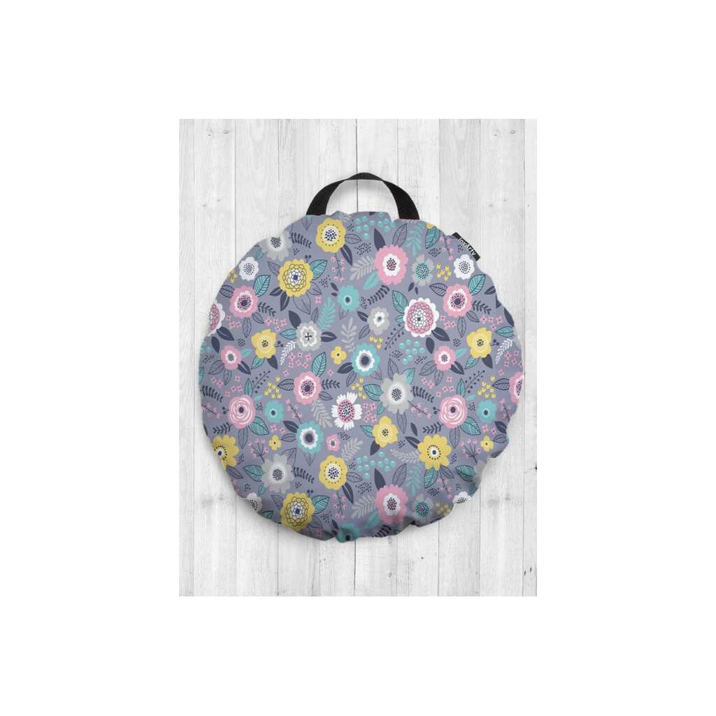 Декоративная подушка-сидушка JOYARTY "Круглогодичные цветы", на пол, круглая, 52 см dsfr_73881