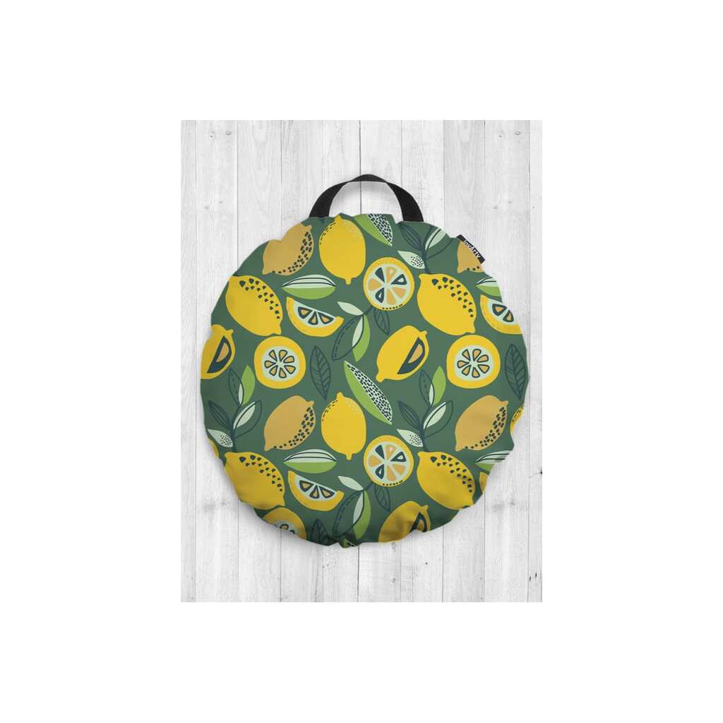 Декоративная подушка-сидушка JOYARTY "Лимонный беспорядок", на пол, круглая, 52 см dsfr_413954