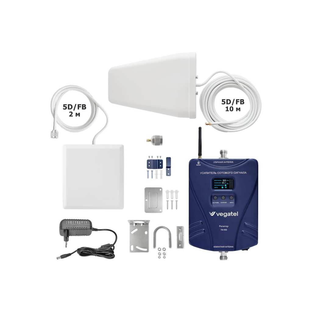 Усилитель сотовой связи и интернета Vegatel комплект TN-900 2G, 3G, 4G и антенна MultiSet R91790