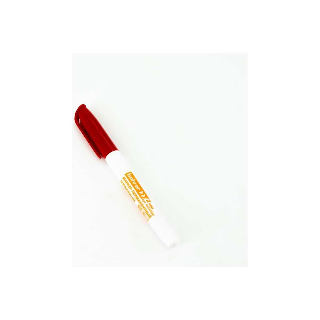 Перманентный маркер BOHRER 2 мм, красный, круглый, пулевидный наконечник, 12 шт. 41312212