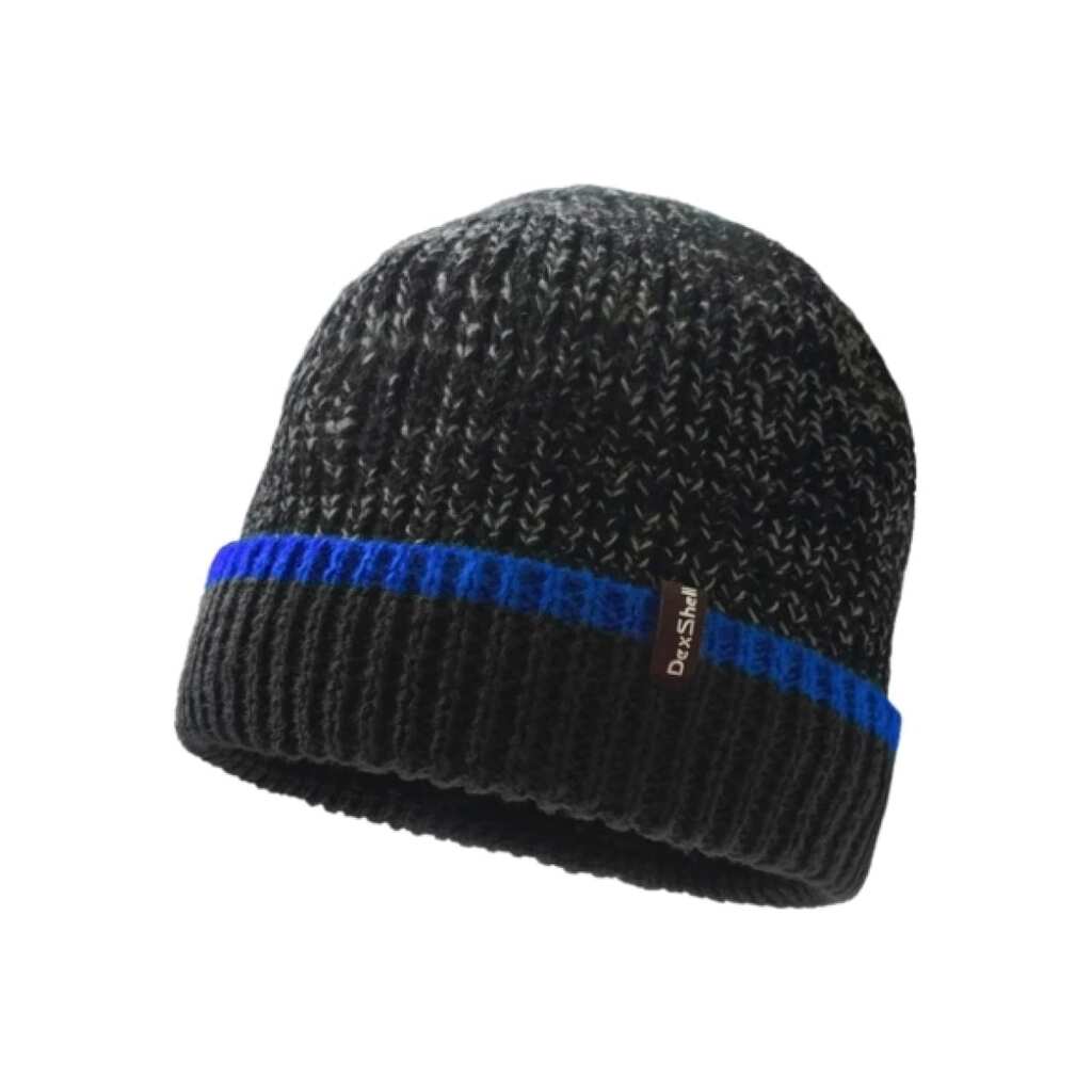 Водонепроницаемая шапка Dexshell Cuffed Beanie, DH353BLU черная с синей полоской, р. S/M DH353BLUSM