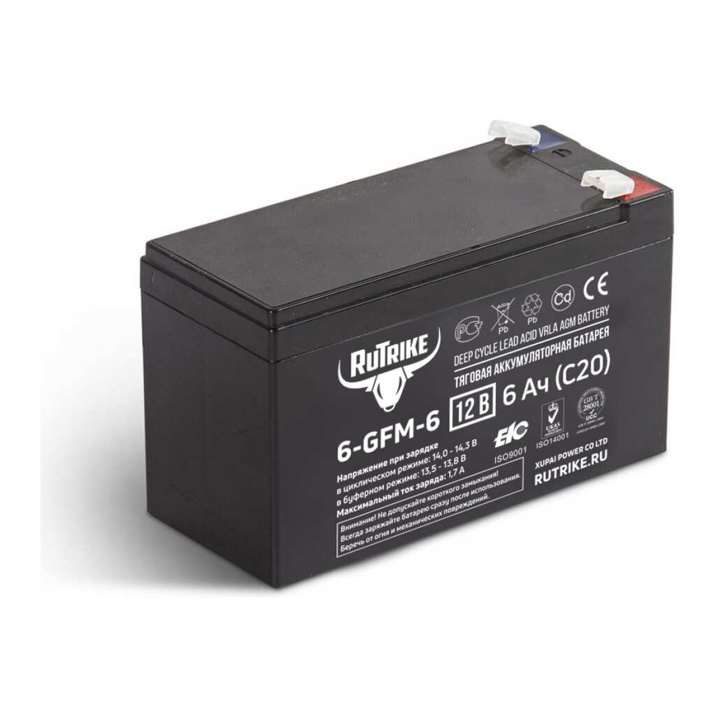 Тяговый аккумулятор Rutrike 6-GFM-6 (12V6A/H C20) 023937