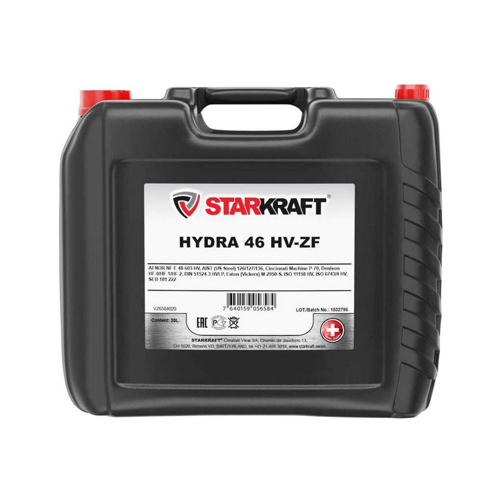 Масло гидравлическое беззольное (бесцинковое) HYDRA 46 HV-ZF (HVLP) 20 л STARKRAFT VZ6584020