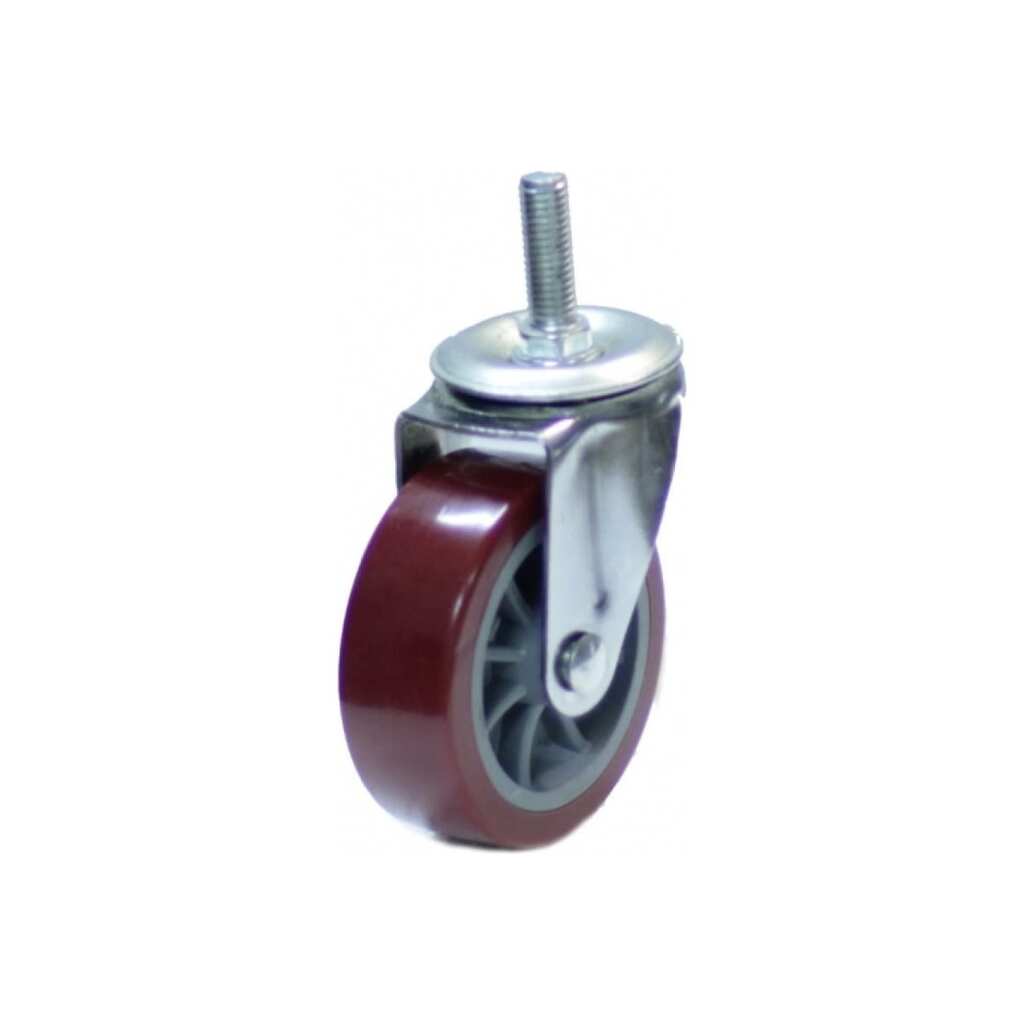 Мебельное поворотное колесо MFK-TORG болт крепление М 8, 40 мм, красный, пластик 8004040-M8
