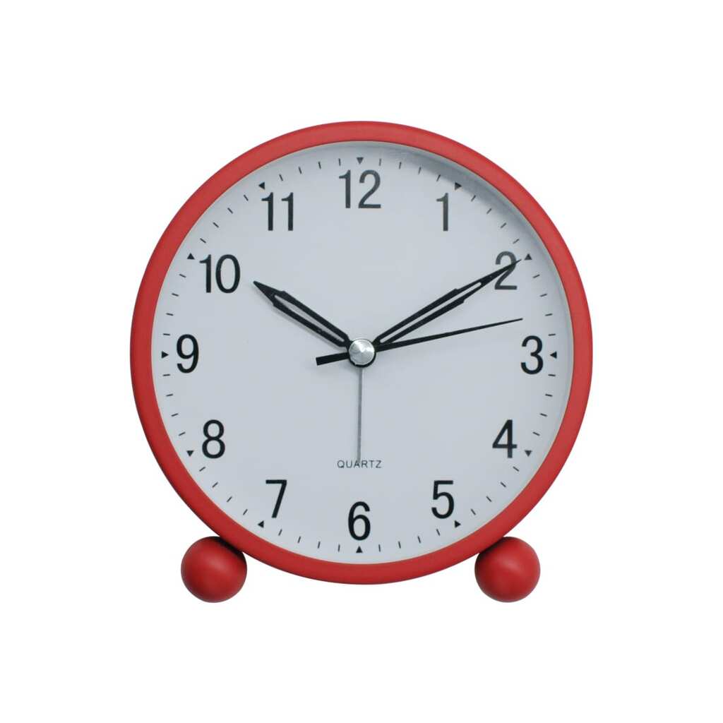 Часы-будильник Apeyron подсветка, красный, металл, ø11.5 см, бесшумные с плавным ходом, батарейка 1АА MLT2207-510-1