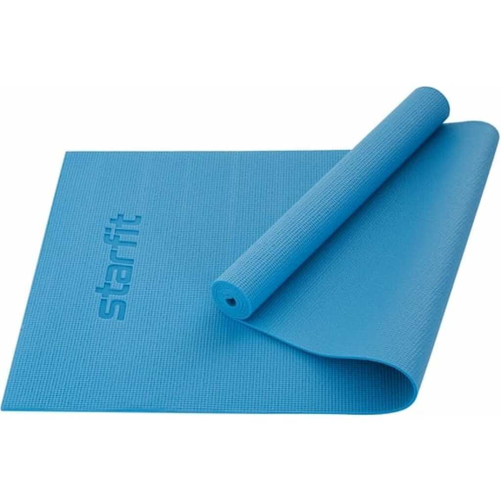 Коврик для йоги и фитнеса Starfit FM-101 PVC, 0.5 см, 173x61 см, синий пастель ЦБ-00001471