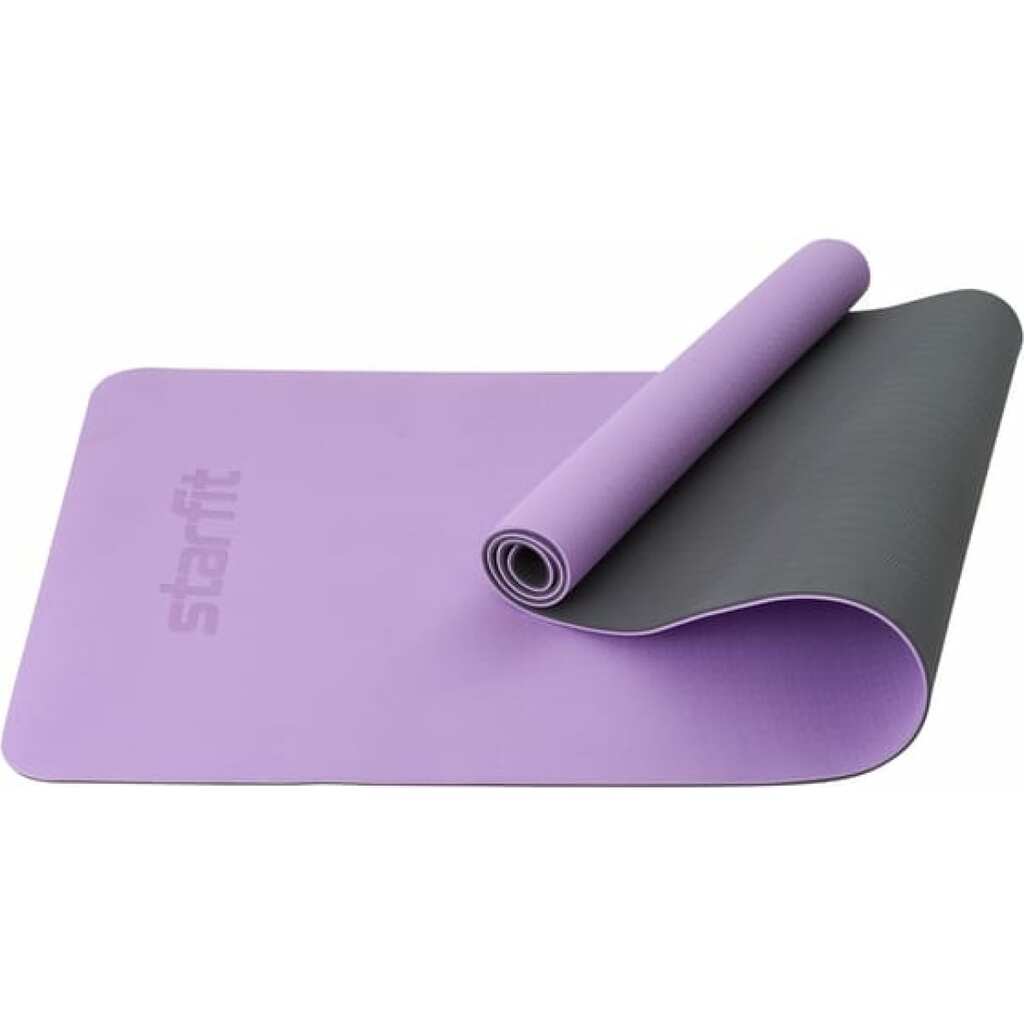 Коврик для йоги и фитнеса Starfit FM-201 TPE, 0.6 см, 183x61 см, фиолетовый пастель/серый Starfit ЦБ-00001565