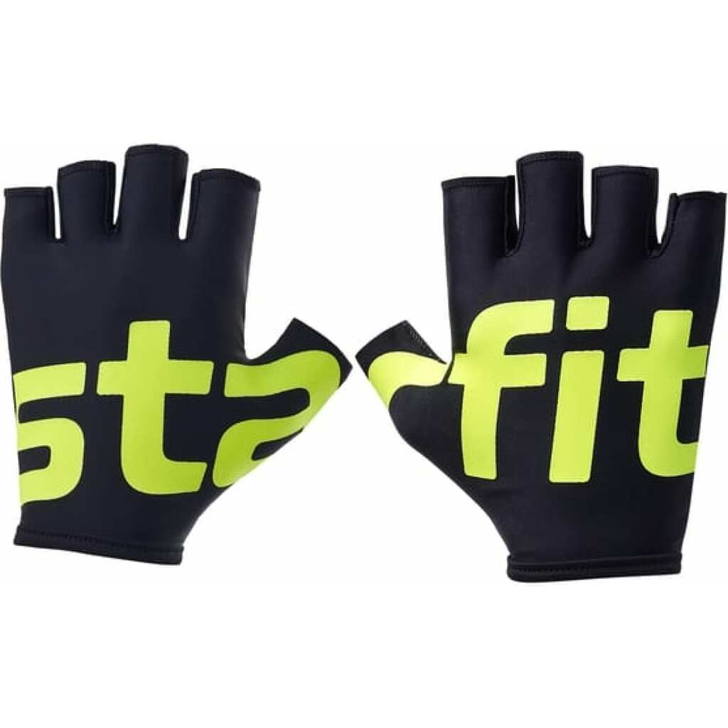 Перчатки для фитнеса Starfit WG-102, черный/ярко-зеленый УТ-00020810