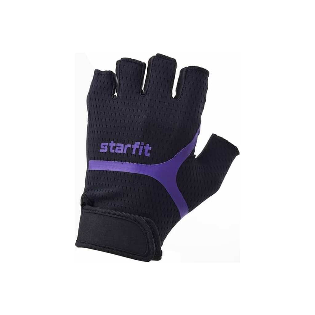 Перчатки для фитнеса Starfit WG-103, черный/фиолетовый УТ-00020813