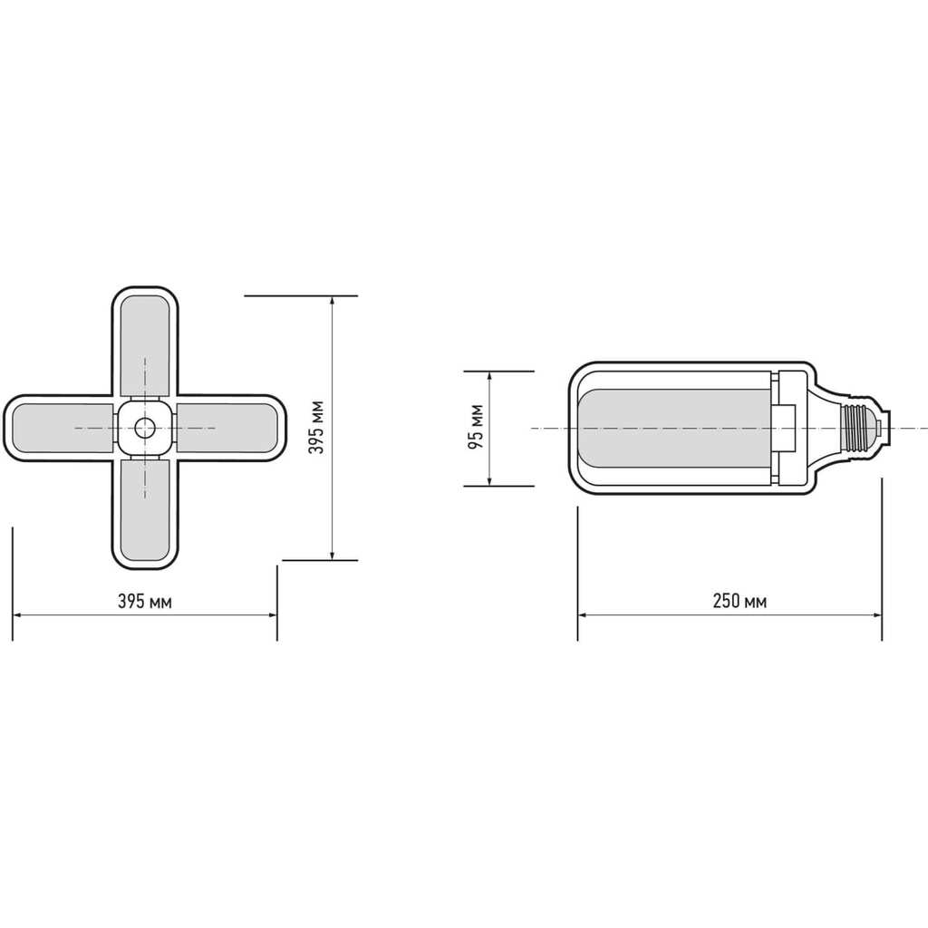 Светильник JazzWay PPG T95-4p AGRO 36w FR E27 для растений 5043350