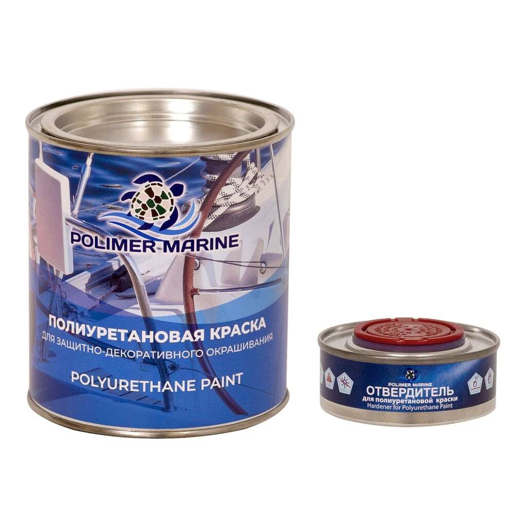 Полиуретановая двухкомпонентная краска POLIMER MARINE 2К бежевая, 1 кг КП1беж