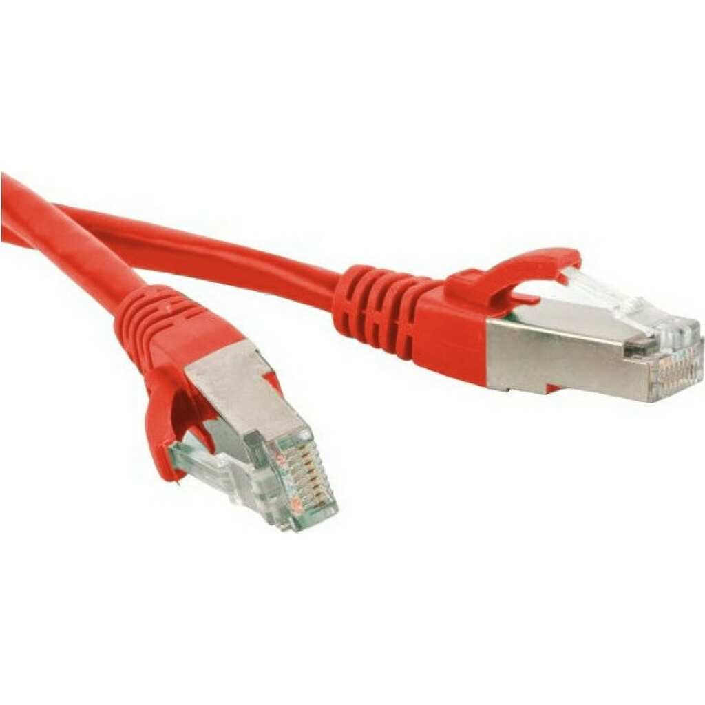 Экранированный патч-корд Hyperline F/UTP PC-LPM-STP-RJ45-RJ45-C5e-1M-LSZH-RD Cat.5е (100% Fluke Component Tested), LSZH, 1 м, красный 30961