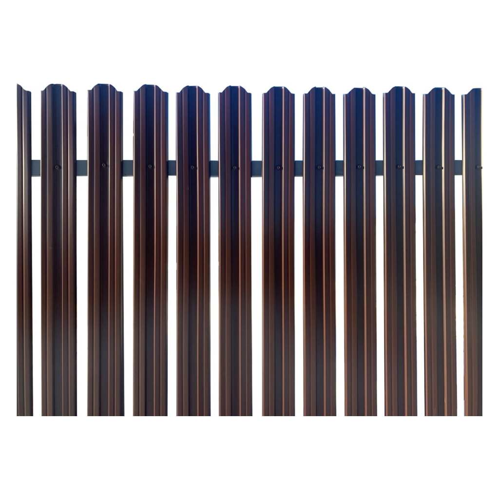 Металлический односторонний штакетник Металлика (коричневый; 10 штук в упаковке) 1,5-8017