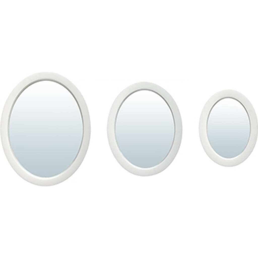 Комплект декоративных зеркал QWERTY Неаполь белый 3 шт, диаметр зеркал 26/20/15 см 74068