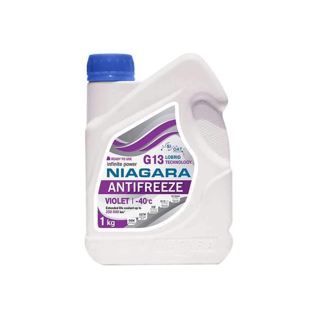 Охлаждающая жидкость NIAGARA Антифриз Ниагара G13, фиолетовый, 1 кг 1035032006