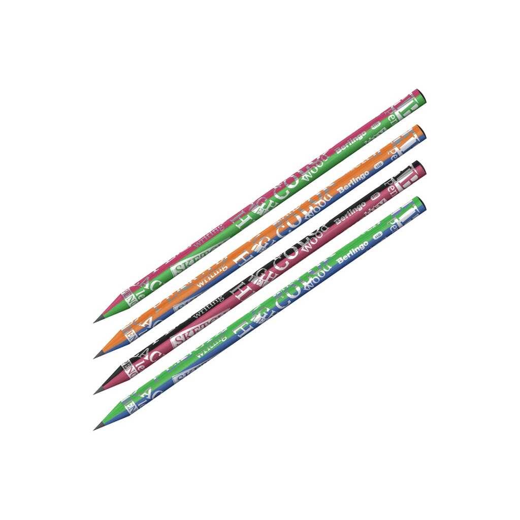 Чернографитный карандаш BERLINGO Contrast HB, круглый, двухцветное дерево, заточенный BP01304