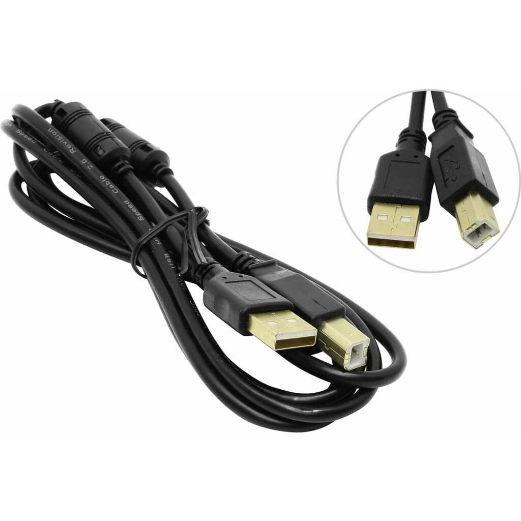 Профессиональный кабель 5bites EXPRESS USB2.0 AM-BM, ферритовые кольца, 1.8м UC5010-018A