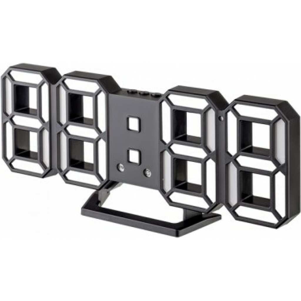 LED часы-будильник Perfeo LUMINOUS 2 черный корпус, белая подсветка 30014753