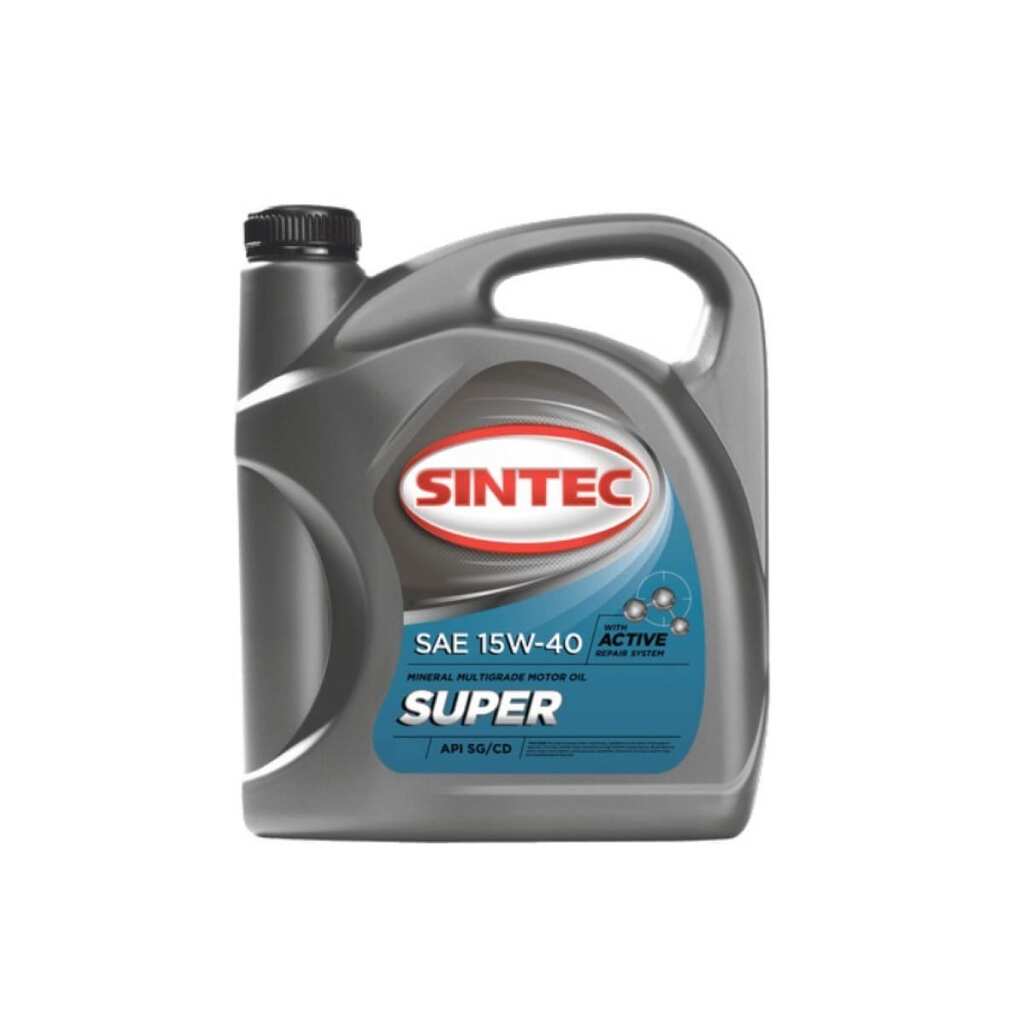 Масло минеральное SINTEC SUPER (4 л; 15W-40; API SG/CD) Обнинскоргсинтез 900314