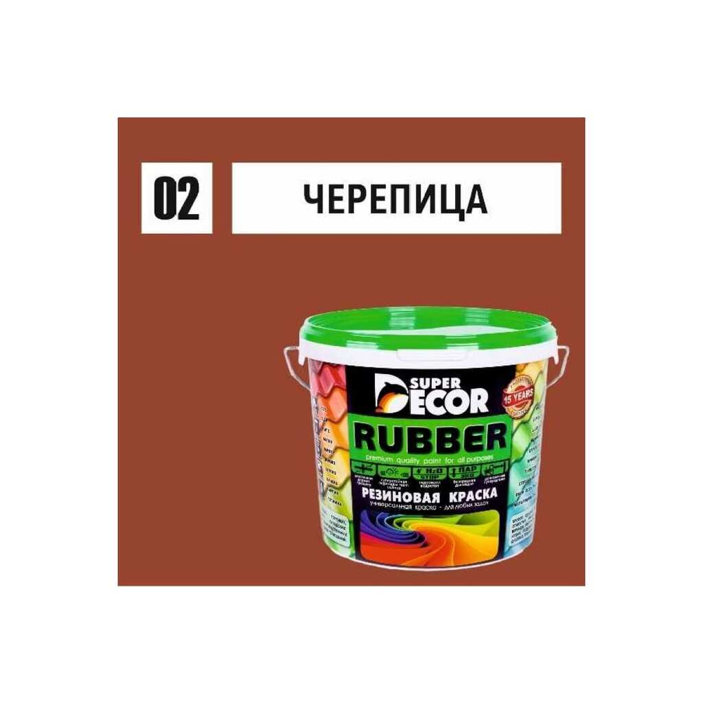 Резиновая краска SUPER DECOR №02 Черепица красная, 1 кг 4630024700196