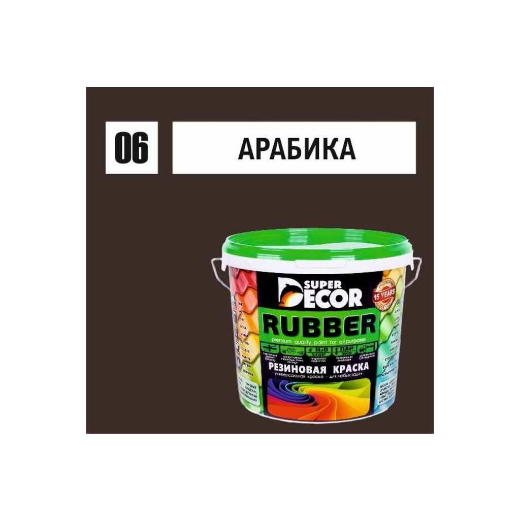 Резиновая краска SUPER DECOR №06 Арабика, 1 кг 4630024700516