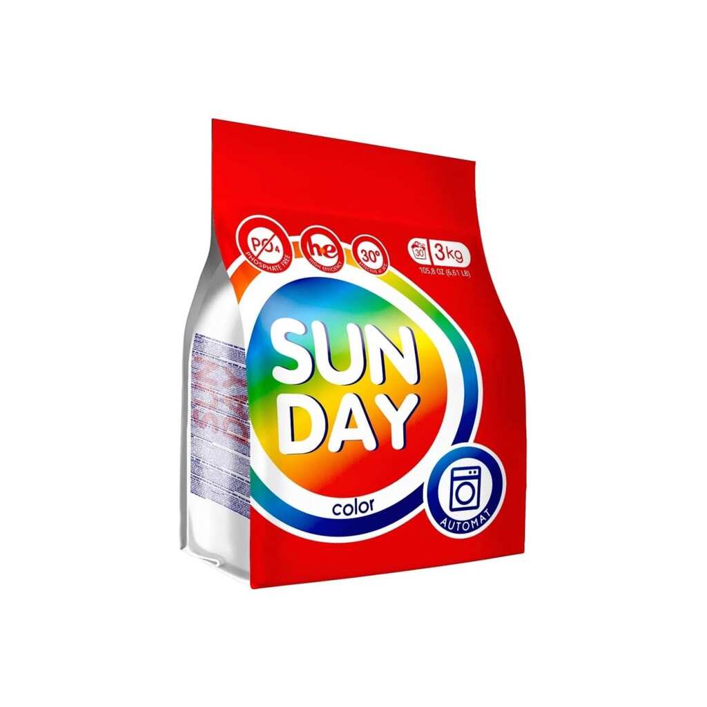 Стиральный порошок автомат Сонца 3кг Sunday для цветного 86213