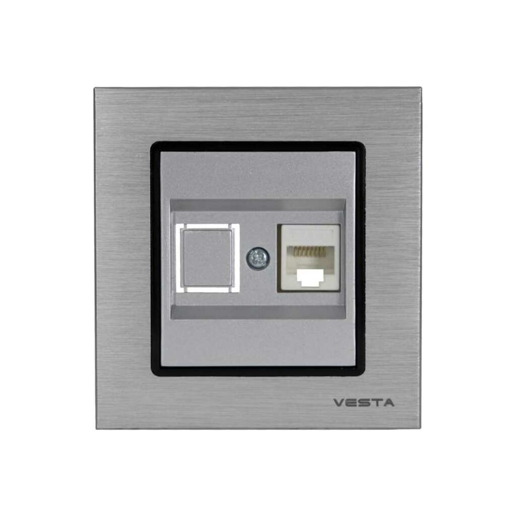Розетка Vesta Electric Exclusive Silver Metallic для сетевого кабеля LAN FRZ00041014SER