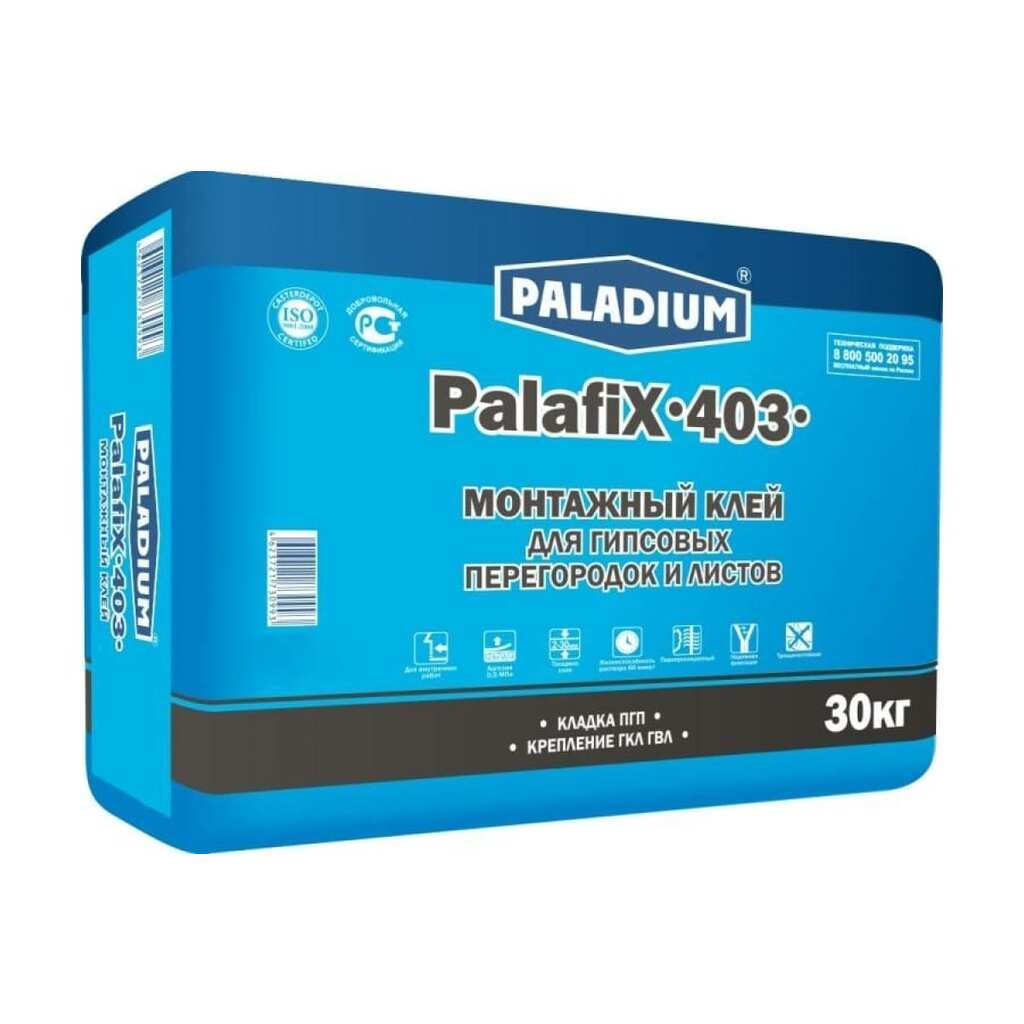 Монтажный клей для ПГП и ГКЛ PALADIUM PalafiX-403 30 кг PL-403